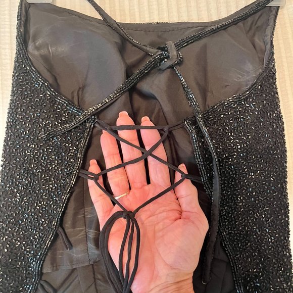 Cache Black Beaded Halter Top - Picture 3 of 6